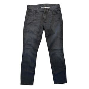 Mother The Looker Crop Ankle Skinny Jeans Size 27 Lies & Shadows Black Gray